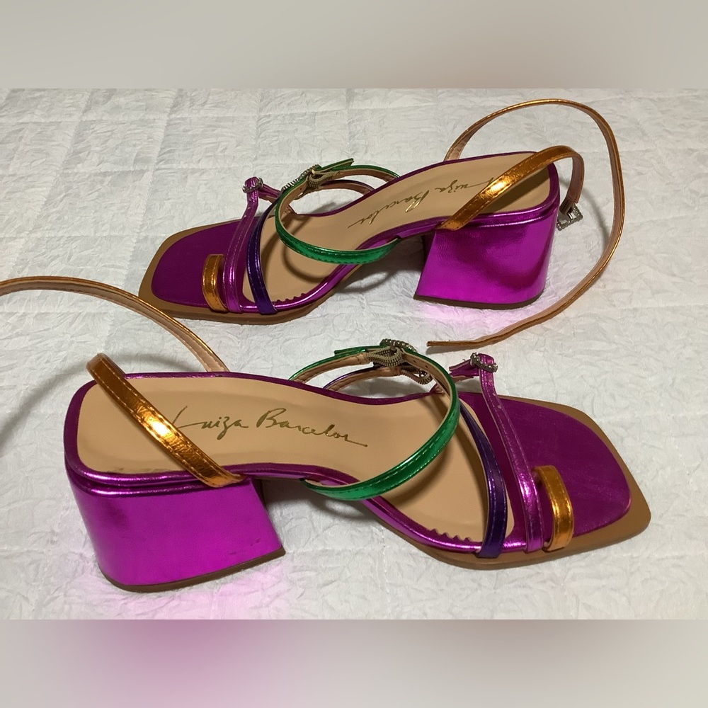 Luisa Barcelos ankle strappy colorful  sandals Sz US 8